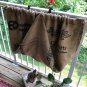 Upcycled Rustic/Primitive Coffee Beans Bag Waterfall Valance