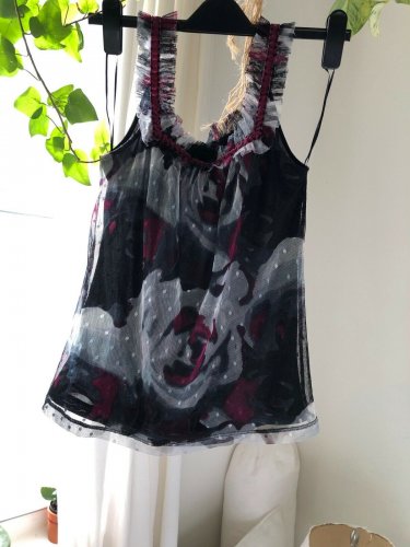 Express Red/Black Sleeveless Top Size:XS