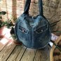 Upcycled Round Denim jeans Shoulder Bag