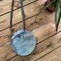 Unique Upcycled Round Denim Jeans Hip Bag, Trendy Circle Bag, Crossbody Bag,