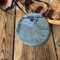 Unique Upcycled Round Denim Jeans Hip Bag, Trendy Circle Bag, Crossbody Bag,