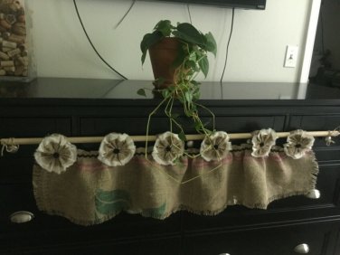 Upcycled Coffee Beans Bag Valance/Curtain With 3&acirc;�� Tab Top Rod Opening
