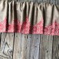 Natural Burlap Lobster Seabreeze Lined Scalloped Layered Valance Curtain