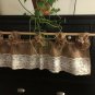 Natural Burlap/White Lace Tab Top Rod Opening Window Valance/ Curtain