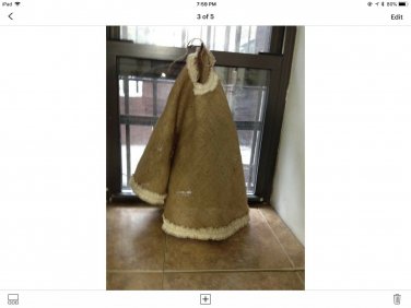 Natural Burlap Rustic Christmas Tree Shirt