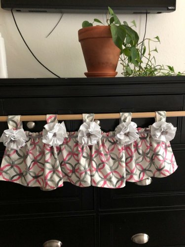 Designer Fabric Tab Top Opening Victorian Style Valance