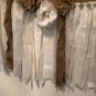 Handmade Burlap/White Linen Blend Rag Tie Tattered Garland Banner