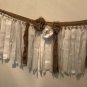 Handmade Burlap/White Linen Blend Rag Tie Tattered Garland Banner