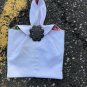 Upcycled White Denim Jeans Wristlet Bag