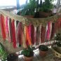 Handmade Burlap Multi Color Rag Tie Tattered Garland Banner