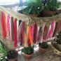 Handmade Burlap Multi Color Rag Tie Tattered Garland Banner