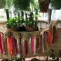 Handmade Burlap Multi Color Rag Tie Tattered Garland Banner