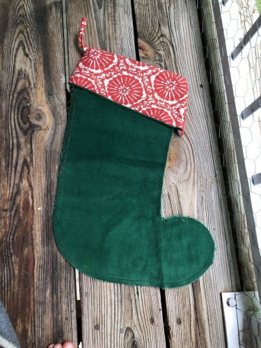 Everyday Decorative Hunter Green Stocking With Red/White Cuff