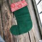 Everyday Decorative Hunter Green Stocking With Red/White Cuff