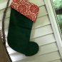 Everyday Decorative Hunter Green Stocking With Red/White Cuff