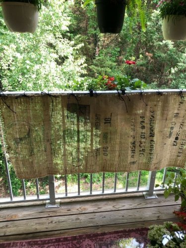 Upcycled Coffee Beans Bag Primitive Valance/Shade/ Table Runner/PrivacyCurtain