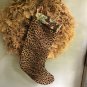 Animal Print Everyday Lined Stocking With Floral Cuff