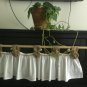 Natural Burlap Rod Pocket Opening/White Muslin Victorian Style Valance Curtain