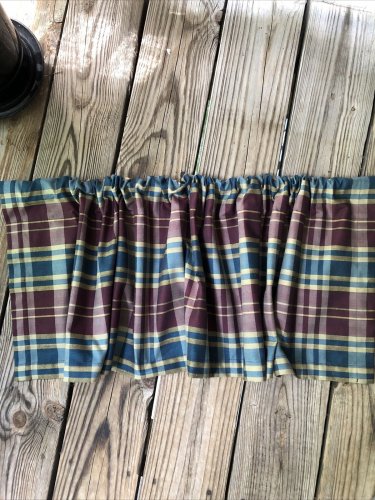 Window Valance Plaid 54x14