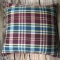 Plaid/Brown Burlap Decorative Pillow Cover 20x20