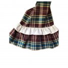 Plaid Table Runner With Plaid/Muslin Ruffled Ends