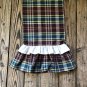 Plaid Table Runner With Plaid/Muslin Ruffled Ends
