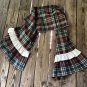 Plaid Table Runner With Plaid/Muslin Ruffled Ends