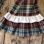 Plaid Table Runner With Plaid/Muslin Ruffled Ends
