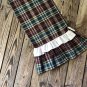 Plaid Table Runner With Plaid/Muslin Ruffled Ends