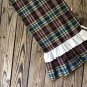 Plaid Table Runner With Plaid/Muslin Ruffled Ends