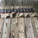 Natural Burlap/Plaid Valance/Curtain 16”x41”
