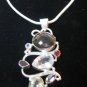 Mix stones pendent with silver chain