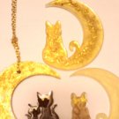 CATS ON THE MOON RESIN PLAQUES