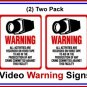 2 pk Commercial Grade Outdoor/Indoor Security Surveillance CCTV Video Warning! Sign #204