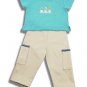 Mulberribush Cargo Capri Pants and Tee Shirt Set Girls Size 6 New Children's Boutique Clothing
