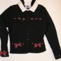 Hartstrings Boutique Sweater Black with Red Plaid Bows Girls Size 6X New NWT