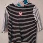 Baby Girl Infant Navy Blue Stripped Heart Shirt 100% Cotton 12 Months