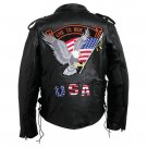 Mens Hand-Sewn Pebble Grain Genuine Buffalo Leather Jacket
