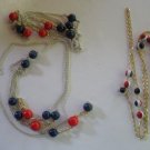 TWO Vintage Patriotic Big Beaded Necklace