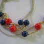 TWO Vintage Patriotic Big Beaded Necklace