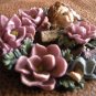 Ceramic Rose and Angel Wreath Brooch