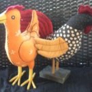 Vintage and Country Cloth Stuffed Roosters
