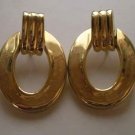 80’s Vintage Gold tone Hoop Clip On Earrings