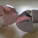 Vintage Silver Tone Oval Textured Men’s Cuff Links
