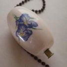 1980 Vintage Ceramic Iris Flower Fan/Lamp Pull Chain