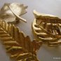 Vintage Lot of 3 Shiny Autumn Fall Leaf Brooches
