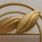 Vintage 50’s Circle Autumn Fall Leaf Brooch w/ Rhinestones