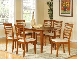Picasso 5-PC Rectangular Dinette Dining Table Set-32"x 60" with 12"extension leaf. SKU: PS5-SBR