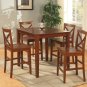 3-PC Square Counter Height Table size 36"x36" with 2 Wood Seat Chairs in Brown Finish.