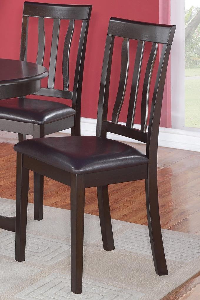 SET OF 10 DINETTE DINING CHAIRS WITH LEATHER SEAT IN CAPPUCCINO FINISH ...